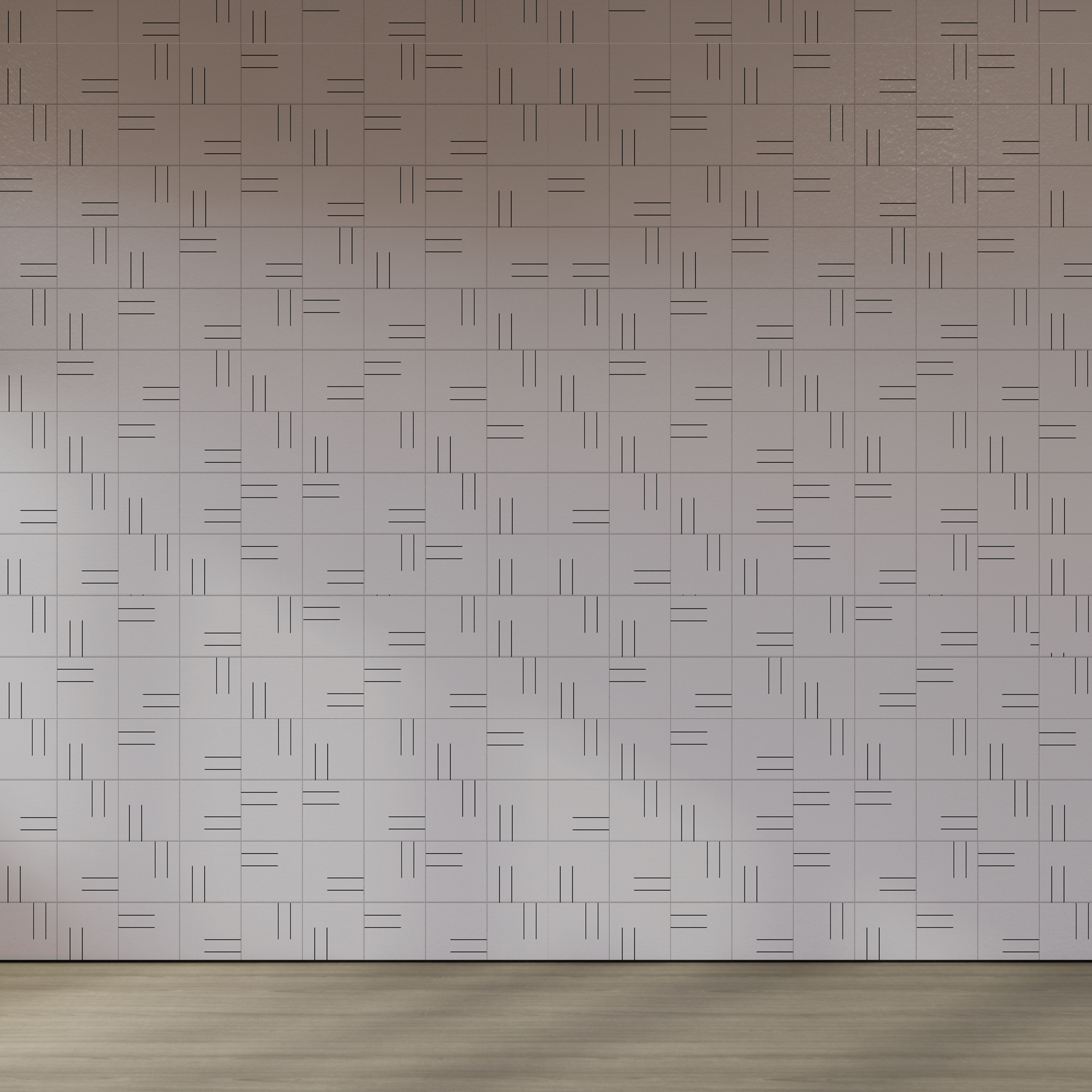 Empty white wooden wall on wooden floor interior design. 3D rend
